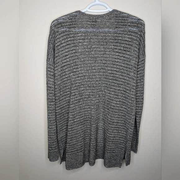 Apt. 9 Grey Knit Open Front Longer Cardigan Sweater Women Medium - Picture 2 of 8